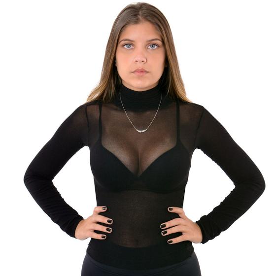 Imagem de Camisete segunda pele feminina gola alta Selene