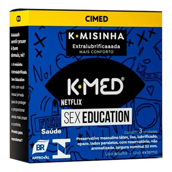 Imagem de Camisinha Preservativo Masculino Extra Lubrificada K-misinha K-med 1x3 Unidades Cimed