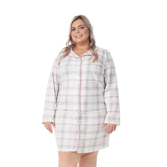 Imagem de Camisola Aberta Plus Size Bela Notte 1201113 Xadrez