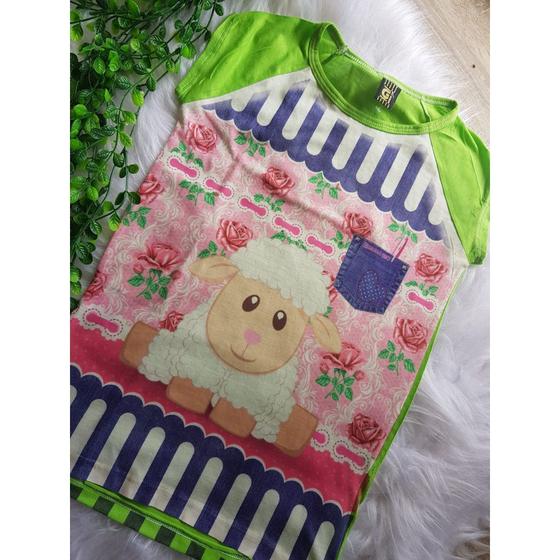 Imagem de Camisola Camisão Infantil de Malha Desenho Manga curta Vestido