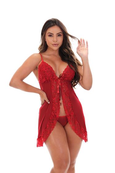 Imagem de Camisola em Tule Sem Bojo com Calcinha Fio