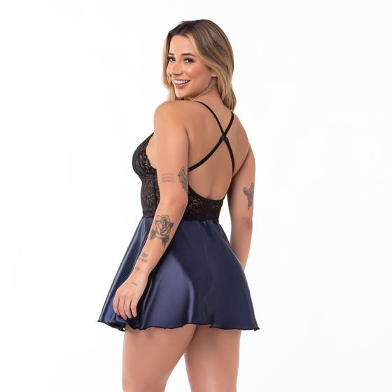 Imagem de Camisola Feminina Cetim Lisa Lingerie