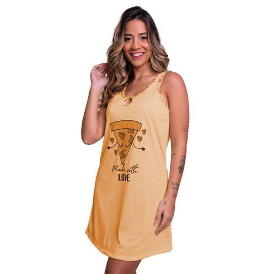 Imagem de Camisola Feminina Estampada Malha Conforto Linha Noite