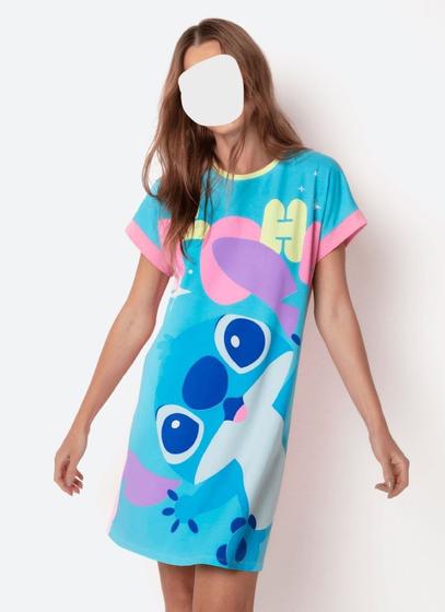 Imagem de Camisola Manga Curta Viscolycra Feminina Stitch Puket