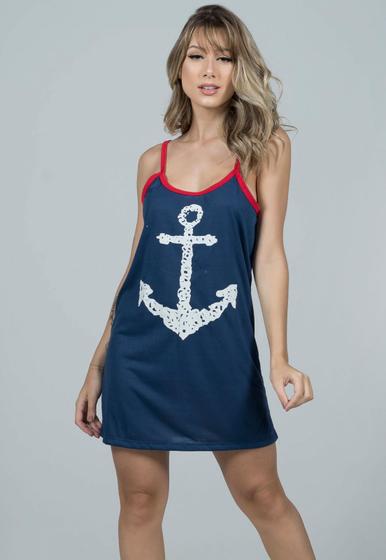 Imagem de Camisola Pijama Alça Malha Estampada Sem Bojo Curta