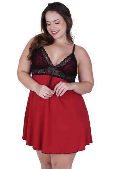 Imagem de Camisola Plus Size Bicolor Lingerie Roupa de Dormir - CAMISOLA SHEYLA