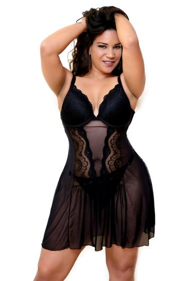 Imagem de Camisola Plus Size Renda Detalhe Costas