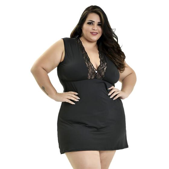 Imagem de Camisola Plus Size Renda Luxo