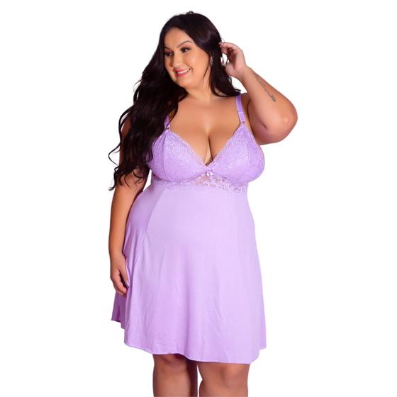 Imagem de Camisola Plus Size Romantic Sexy Tamanho Grande Confortável Charmosa