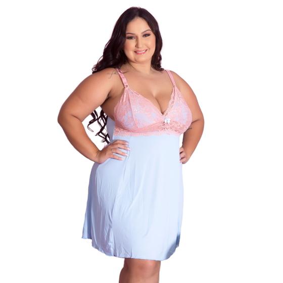 Imagem de Camisola Plus Size Romantic Sexy Tamanho Grande Confortável Charmosa