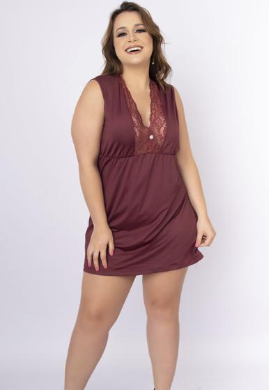 Imagem de Camisola Romantic Plus Size Sem Bojo e Alças Largas