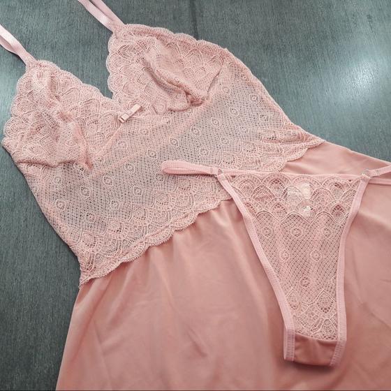 Imagem de Camisola sem bojo sensual com renda - Camisola Jamile