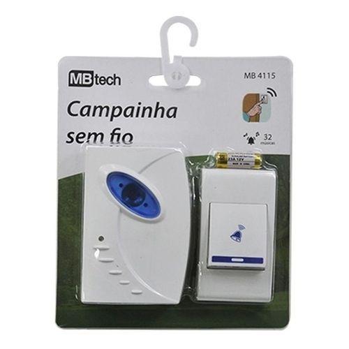 Imagem de Campainha Residencial Sem Fio 32 Toques até 100m cod 02