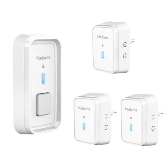 Imagem de Campainha Sem Fio Bivolt Alacance Ate 101 Mts 3 Receptores Intelbras