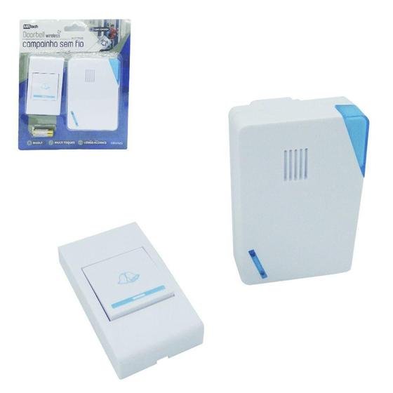 Imagem de Campainha sem fio multi toques a pilha alcance 50m bivolt - Mbtech