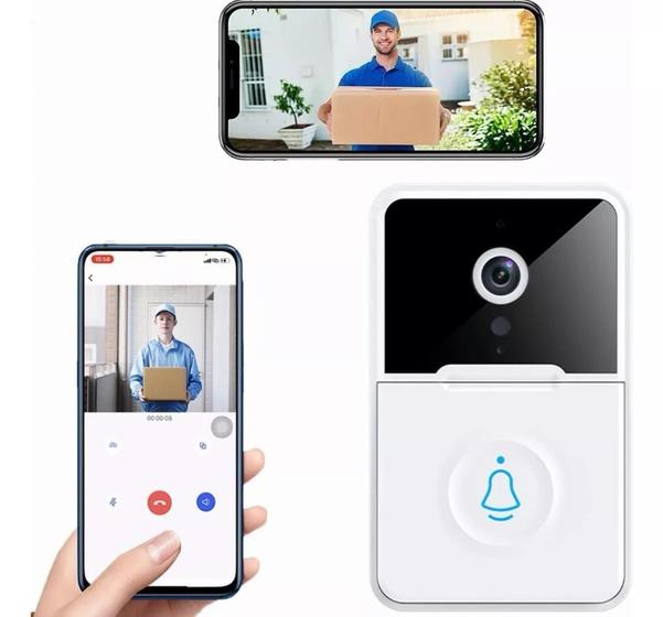 Imagem de Campainha Wifi inteligente visível com câmera sem fio e auto falante residencial e comercial