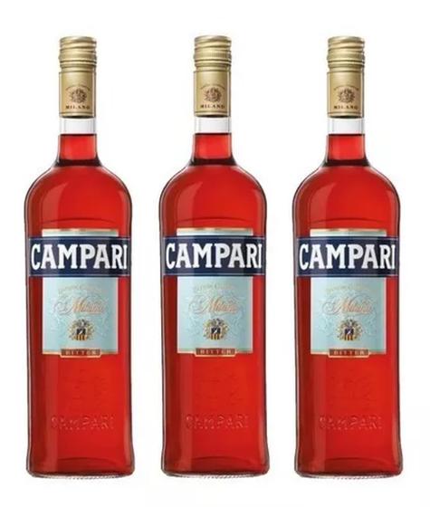 Imagem de Campari Aperitivo Bitter Milano 900ml Kit com 3 garrafas