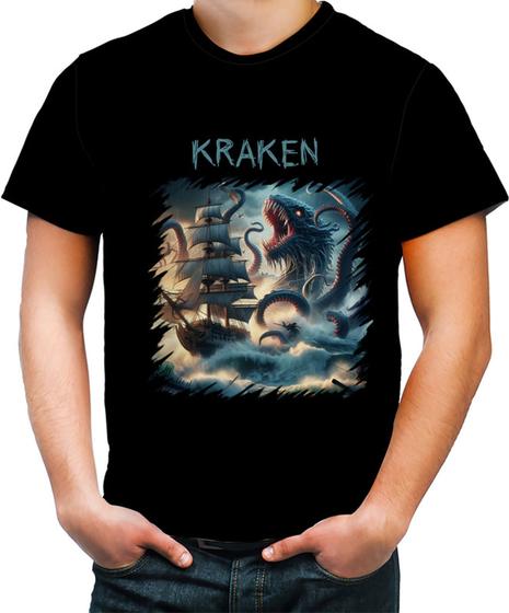 Imagem de Camsieta Colorida Kraken Monstro Marinho Mitologia 2