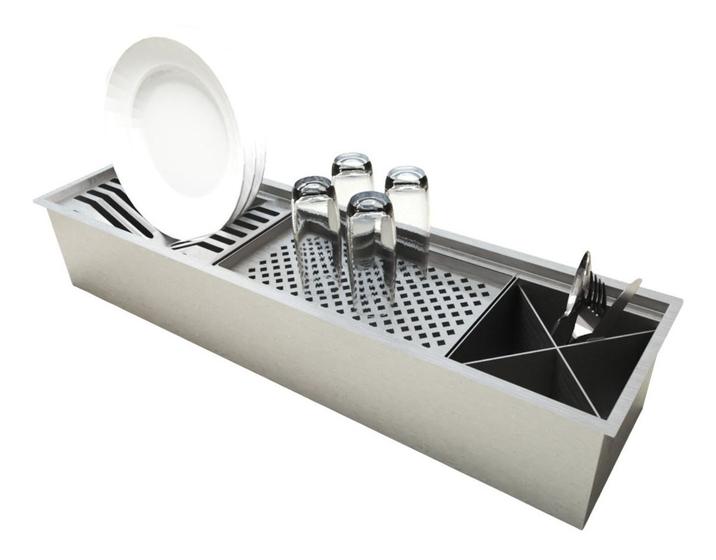 Canal Calha De Inox C/ Válvula Embutido Pia Úmida - Technox Imagem de Canal Calha De Inox C/ Válvula Embutido Pia Úmida