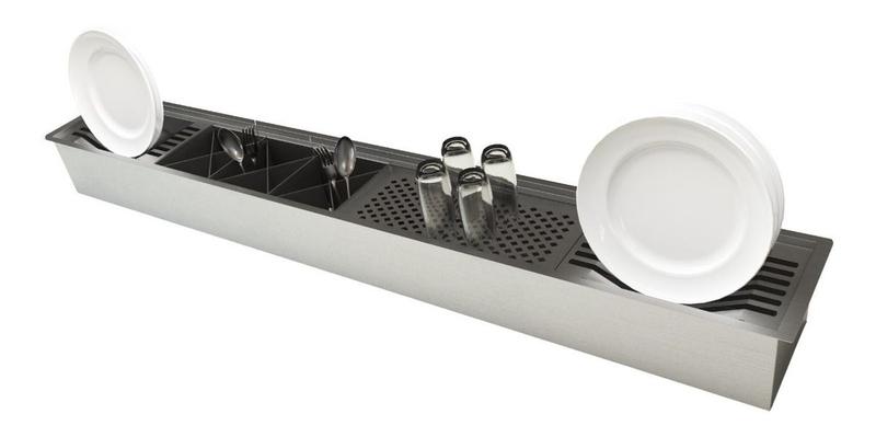 Imagem de Canal Equipado Com Módulos Pratos Para Cozinha Aço Inox