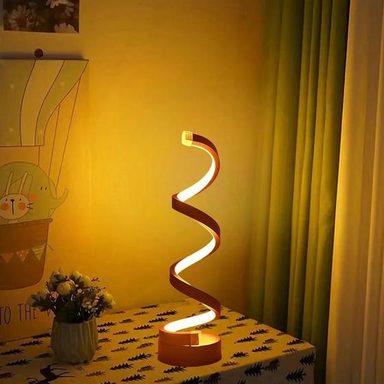 Imagem de Candeeiro de Mesa Espiral Minimalista - Moderno, Regulável e com 3 Cores