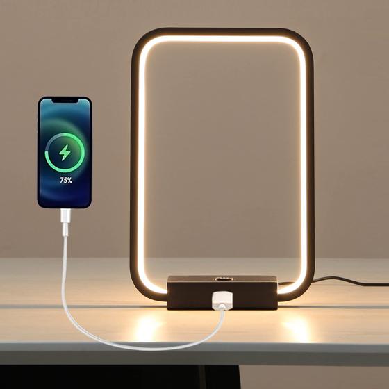 Imagem de Candeeiro de Mesa LED Massivel - Lâmpada de Cabeceira Regulável com Controle de Toque