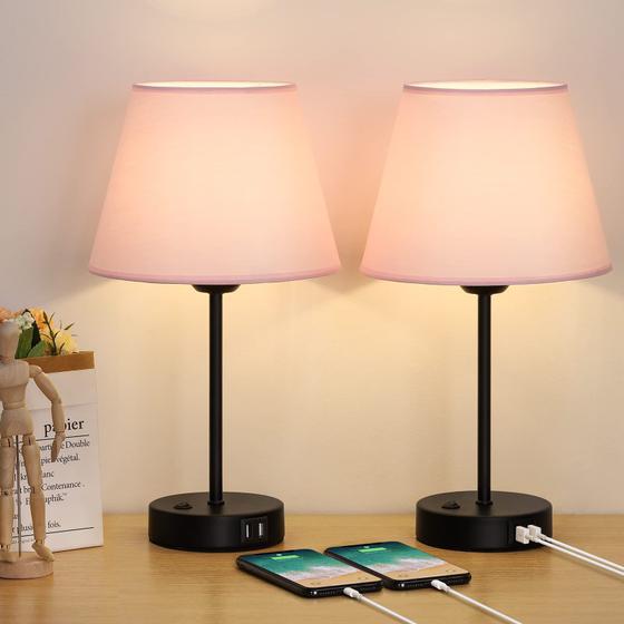 Imagem de Candeeiros de mesa JS NOVA JUNS com 2 portas USB para quarto