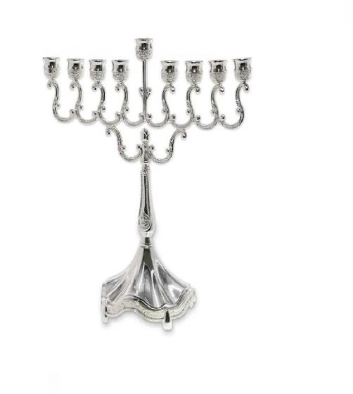 Imagem de Candelabro 9 Velas Banhado A Prata - Menorá - Israel Prata