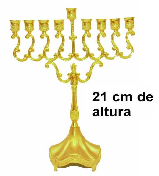 Imagem de Candelabro 9 Velas - Menorá - Hanukkah Chanukiá De Israel dourado