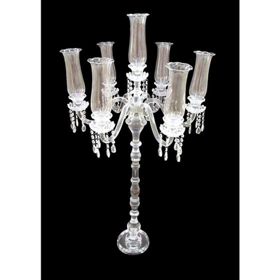 Imagem de Candelabro Gigante Cristal c Pingentes e Cupula Base Formosa