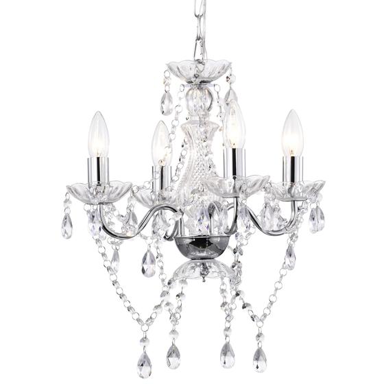 Imagem de Candelabro LaLula Chrome Mini Crystal 4 Light Candle Style