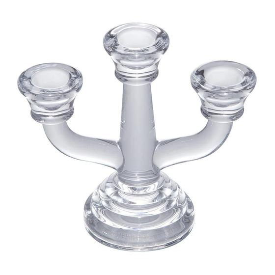 Imagem de CANDELABRO VIDRO SODO-CALCICO P/3 VELAS 15x7x13cm