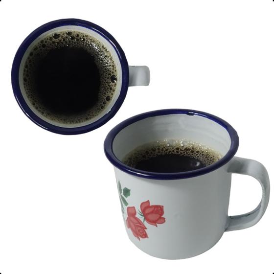 Imagem de Caneca 150ml 6cm Branca Esmaltada Decorativa Rústica Durável