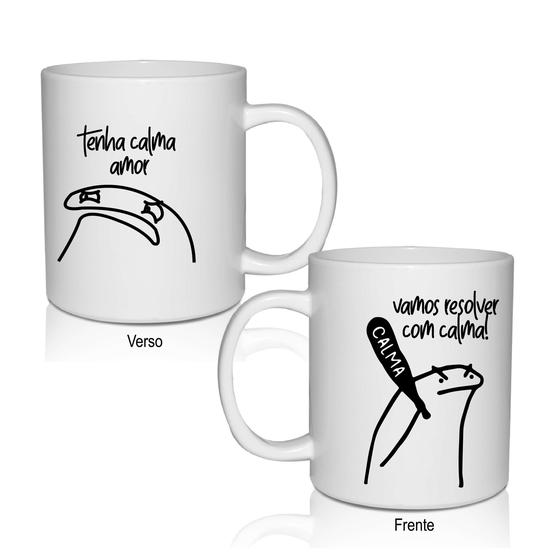 Imagem de Caneca 300 Ml Policarbonato Branca Namorados Flork Calma