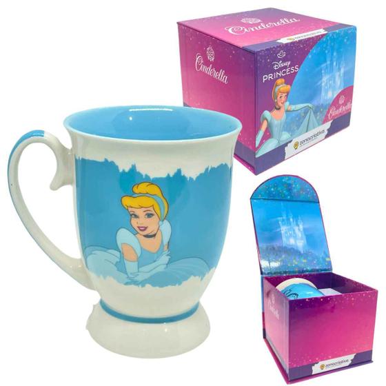Imagem de Caneca 300mL Princesas Royal Disney Original - Zona Criativa - Em Cerâmica Com Embalagem Premium Xícara Café Chá
