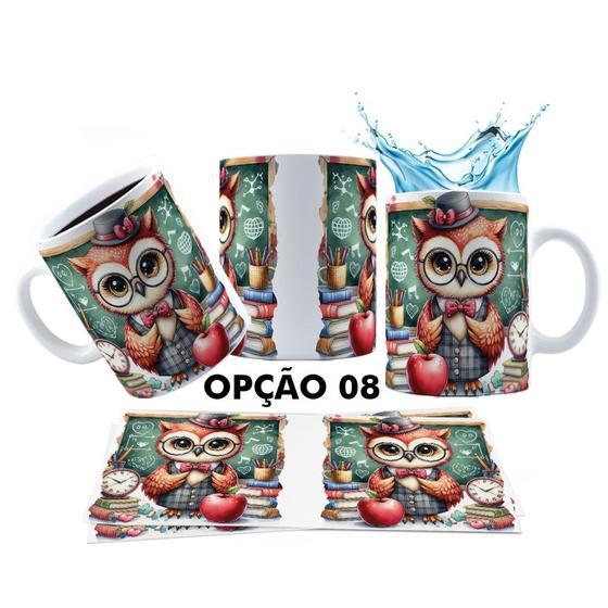 Imagem de Caneca 325ml Aquarela Corujinha Dia Dos Professores