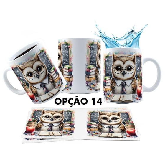 Imagem de Caneca 325ml Aquarela Corujinha Dia Dos Professores