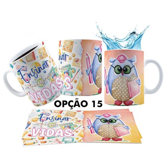 Imagem de Caneca 325ml Aquarela Corujinha Dia Dos Professores