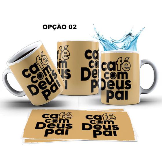 Imagem de Caneca 325ml Café Com Deus Pai Frases Devocionais Cristão