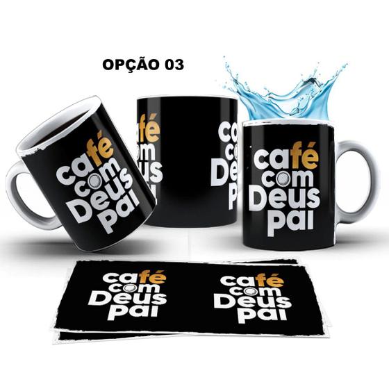 Imagem de Caneca 325ml Café Com Deus Pai Frases Devocionais Cristão