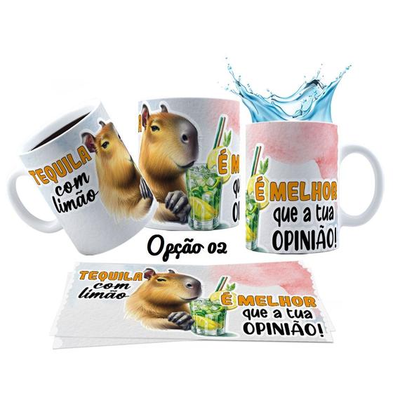 Imagem de Caneca 325ml Capivara Tequila com limão, é melhor que a tua