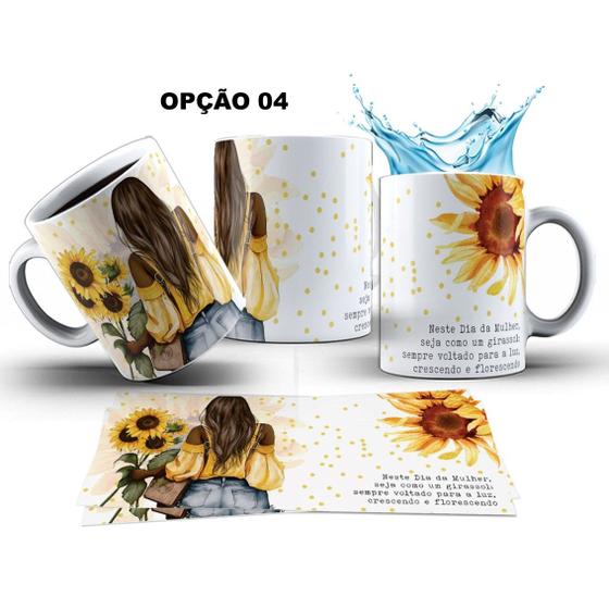 Imagem de Caneca 325ml Dia da Mulher Aquarela Girassol