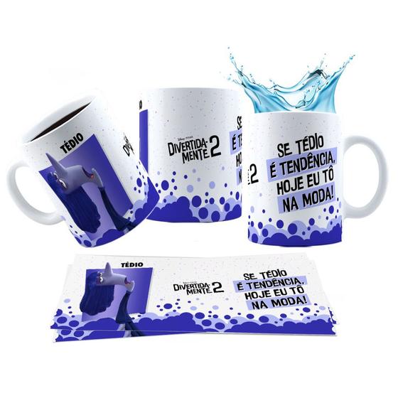 Imagem de Caneca 325ml Divertidamente 2 Personagens Frases Ansiedade