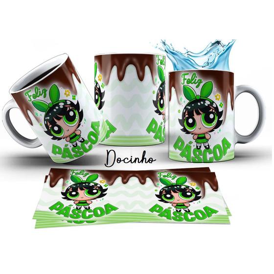 Imagem de Caneca 325ml Feliz Páscoa Meninas Super Poderosas