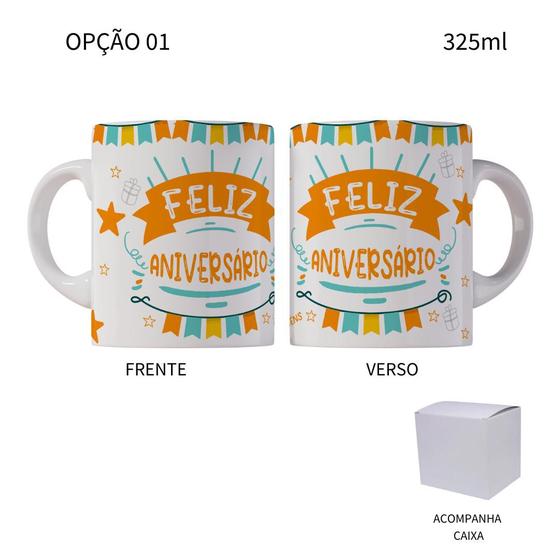 Imagem de Caneca 325ML Flork Feliz Aniversário Parabéns