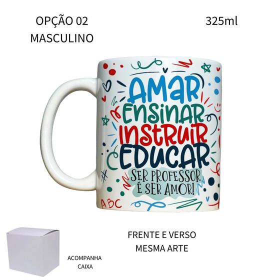 Imagem de Caneca 325ml Flork V2 Professor Amar Ensinar Instruir Educar