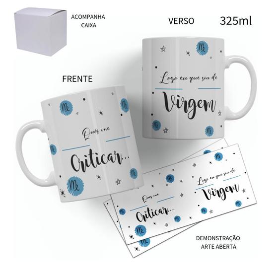 Imagem de Caneca 325ML Frases Signos Minimalista Com Caixa