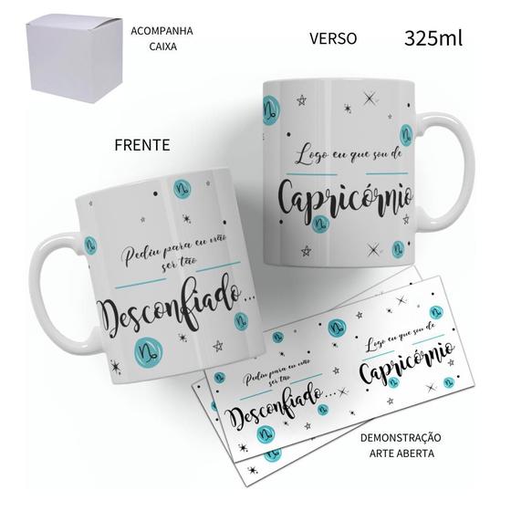 Imagem de Caneca 325ML Frases Signos Minimalista Com Caixa