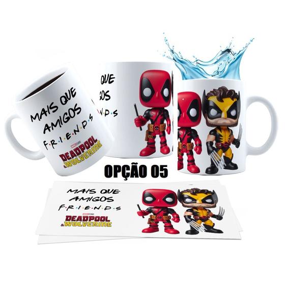 Imagem de Caneca 325ml Heróis Deadpool e Wolverine Mais que Amigos