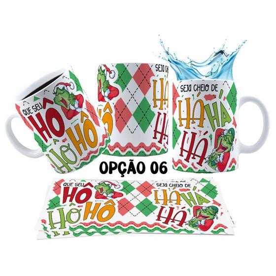 Imagem de Caneca 325ml Modo Grinch Fases do Natal Só Vim Pela Treta